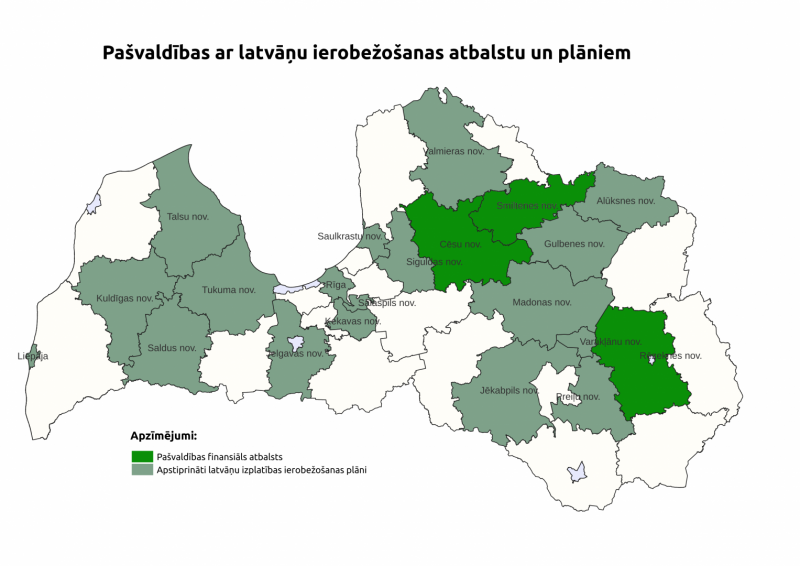 Pašvaldības ar latvāņu ierobežošanas atbalstu un plāniem 